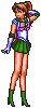 an animated sprite of Sailor Jupiter scratching the back of her head bashfully