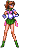 an animated sprite of Sailor Jupiter throwing a punch