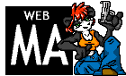 Rebma, an anthropomorphic panda with short red hair that's wearing an orange tanktop and baggy jeans. She's smiling, brandishing a handgun, and sitting next to a 'Web MA' age rating.