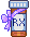 Menhera pill bottle pixel with purple bow.