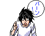 'BANG! And now, having done that, I have WON!' (eru, meaning to gain/win in Japanese, is pronounced the same as the letter L) L pointing a finger-gun at the viewer then making an L sign. He says in Japanese, 'BANG! And now, having done that, I have WON!' (eru, to gain or to win, is pronounced the same as the letter L)