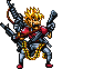 Youichi Hiruma tossing grenades and firing a machine gun.